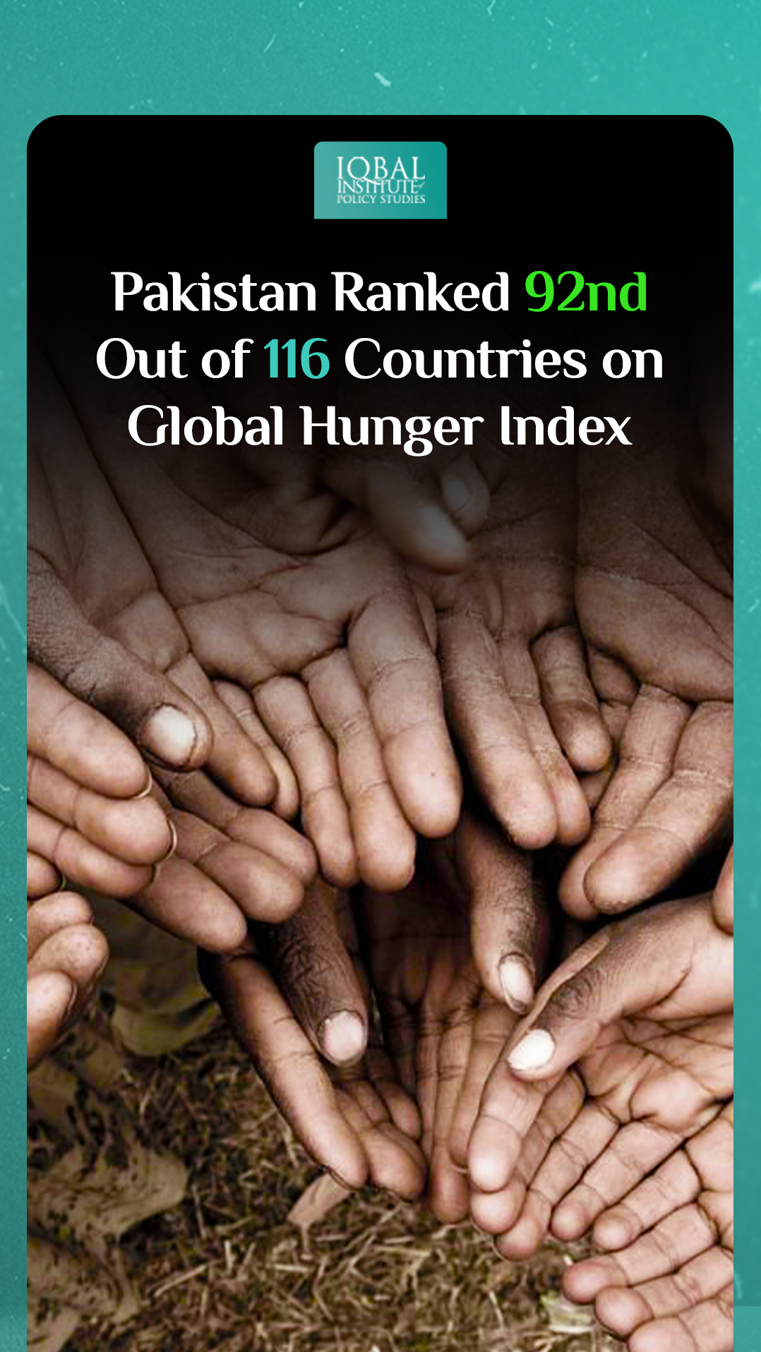 Pakistan ranked 92nd out of 116 Countries on Global Hinger Index