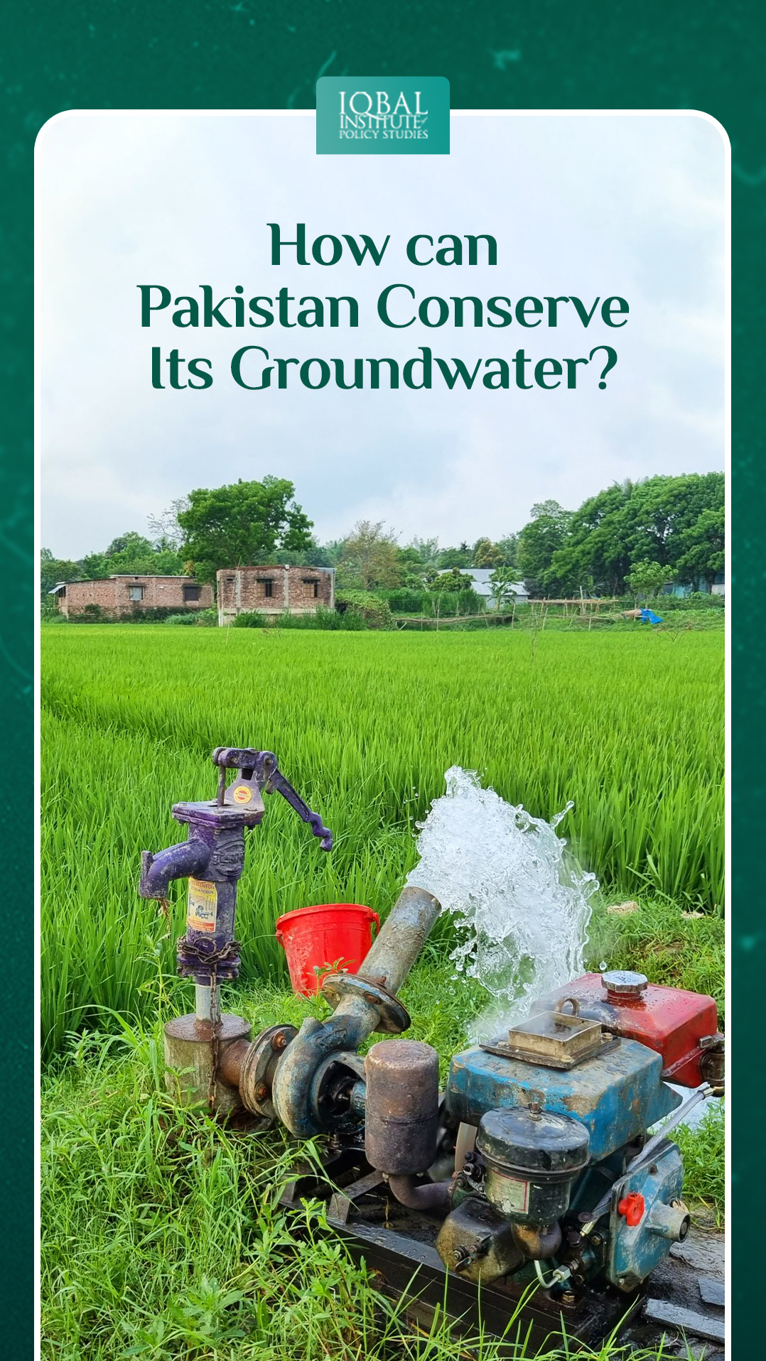 how can Pakistan conserve its groundwater?